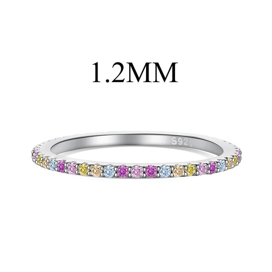 [Max Jewelry ]Ornate Colorful Round Cut Tennis Ring