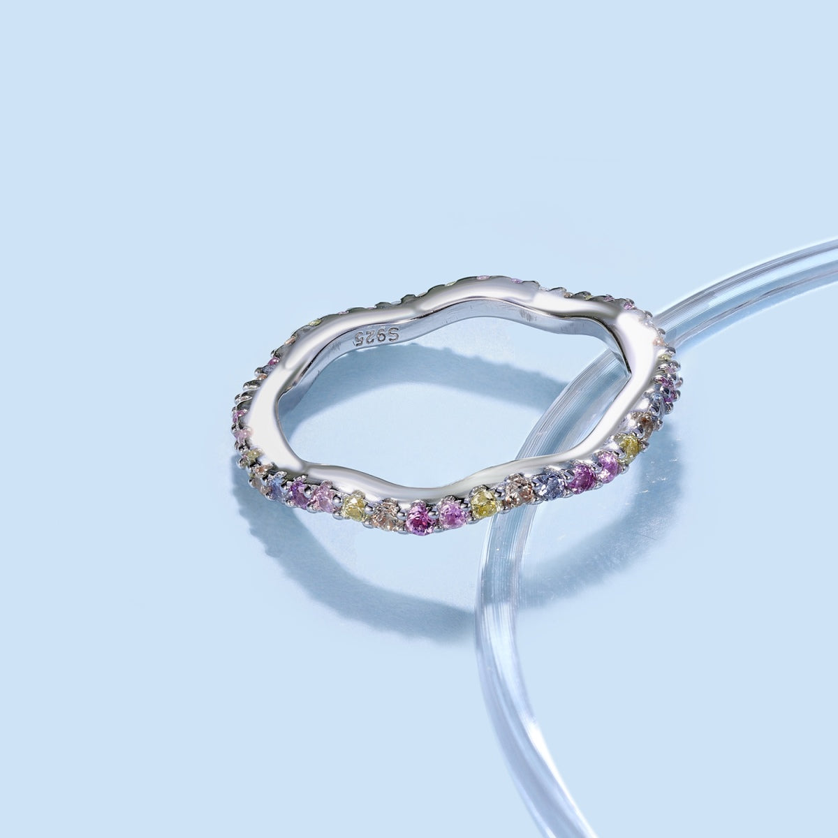 [Max Jewelry ]Dainty Colorful Round Cut Party Ring