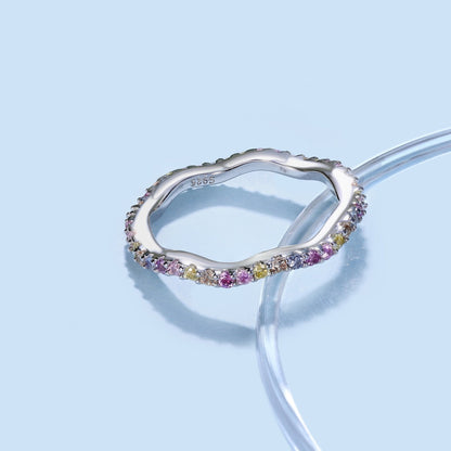 [Max Jewelry ]Dainty Colorful Round Cut Party Ring