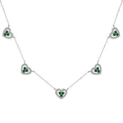 [Max Jewelry ]Sparkling Five Heart Necklace