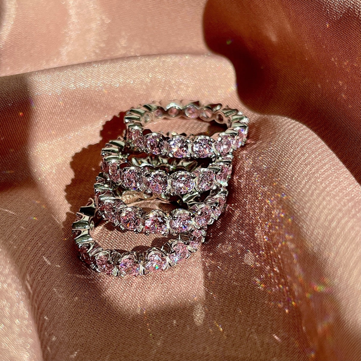 [Max Jewelry ]Eternity Round Cut Tennis Ring