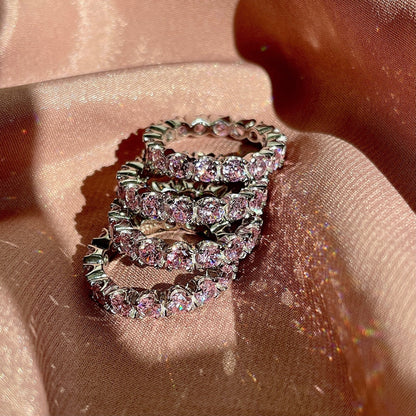 [Max Jewelry ]Eternity Round Cut Tennis Ring