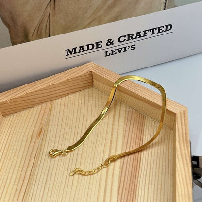 [Max Jewelry ]Flat Snake Bone Chain Blade Necklace