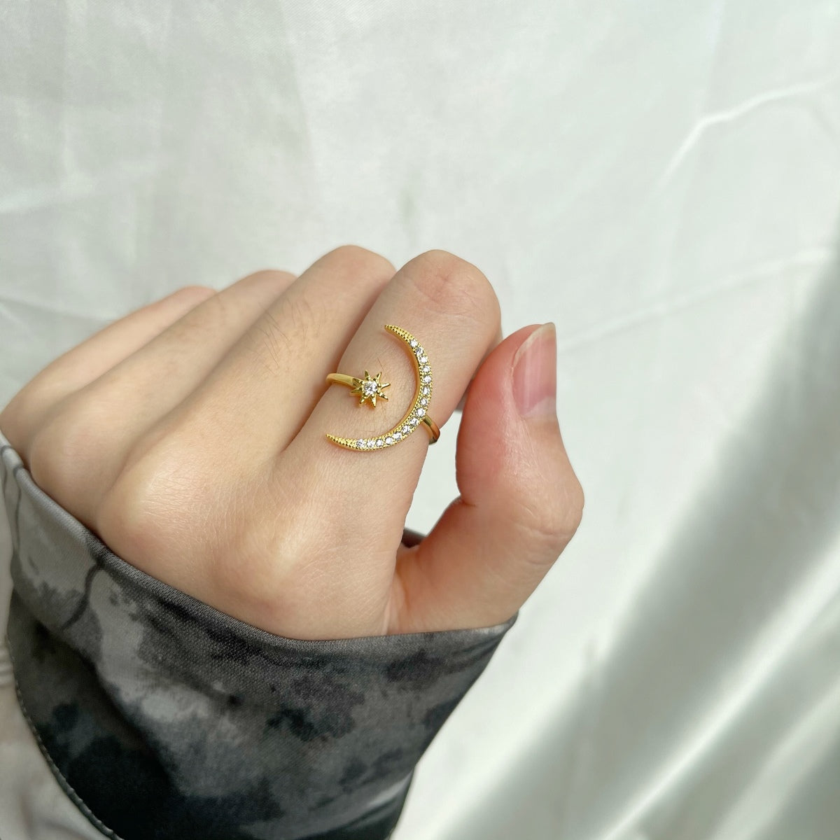 [Max Jewelry ]Eternity Moon & Star Ring