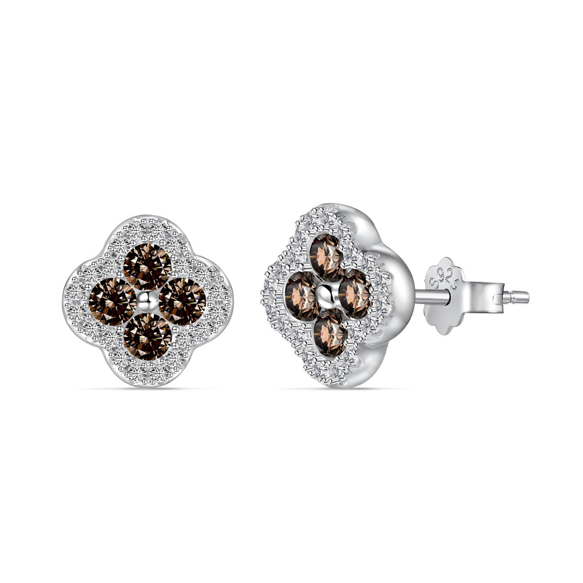 [Max Jewelry ]Four-Leaf Clover Flower Shaped Earrings