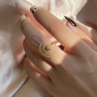 [Max Jewelry ]Eternity Moon & Star Ring