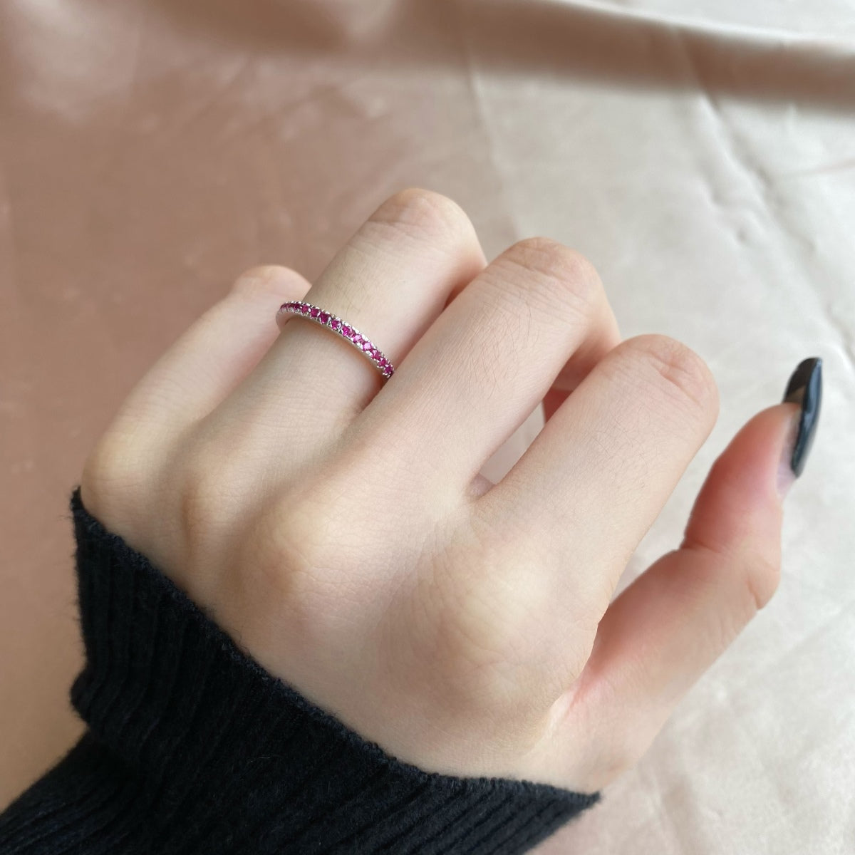 [Max Jewelry ]Delicate Sparkling Round Cut Daily Ring