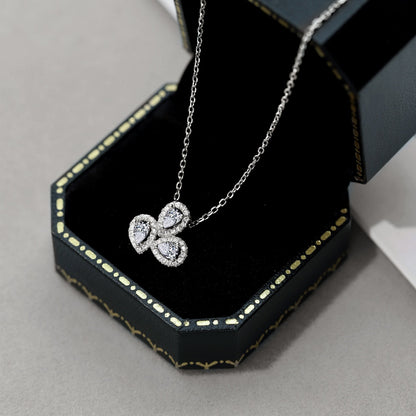 [Max Jewelry ]Elegant Flower Shape Pear Cut Necklace