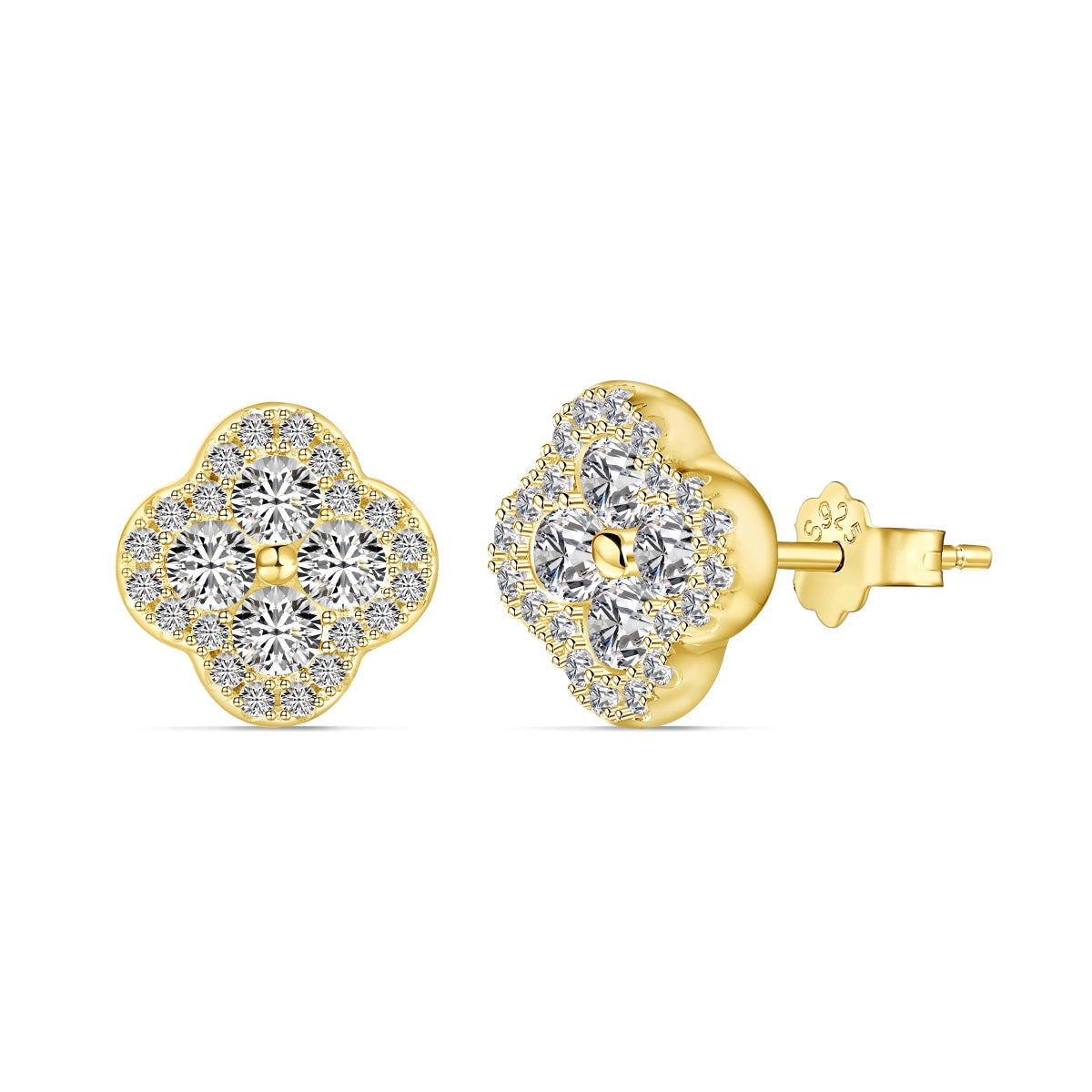 [Max Jewelry ]Four-Leaf Clover Flower Shaped Earrings