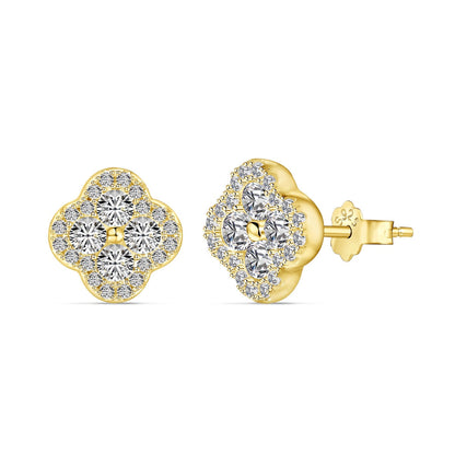 [Max Jewelry ]Four-Leaf Clover Flower Shaped Earrings