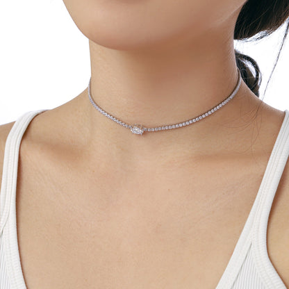 [Max Jewelry ]1.0 Carat Shining Oval Cut Necklace