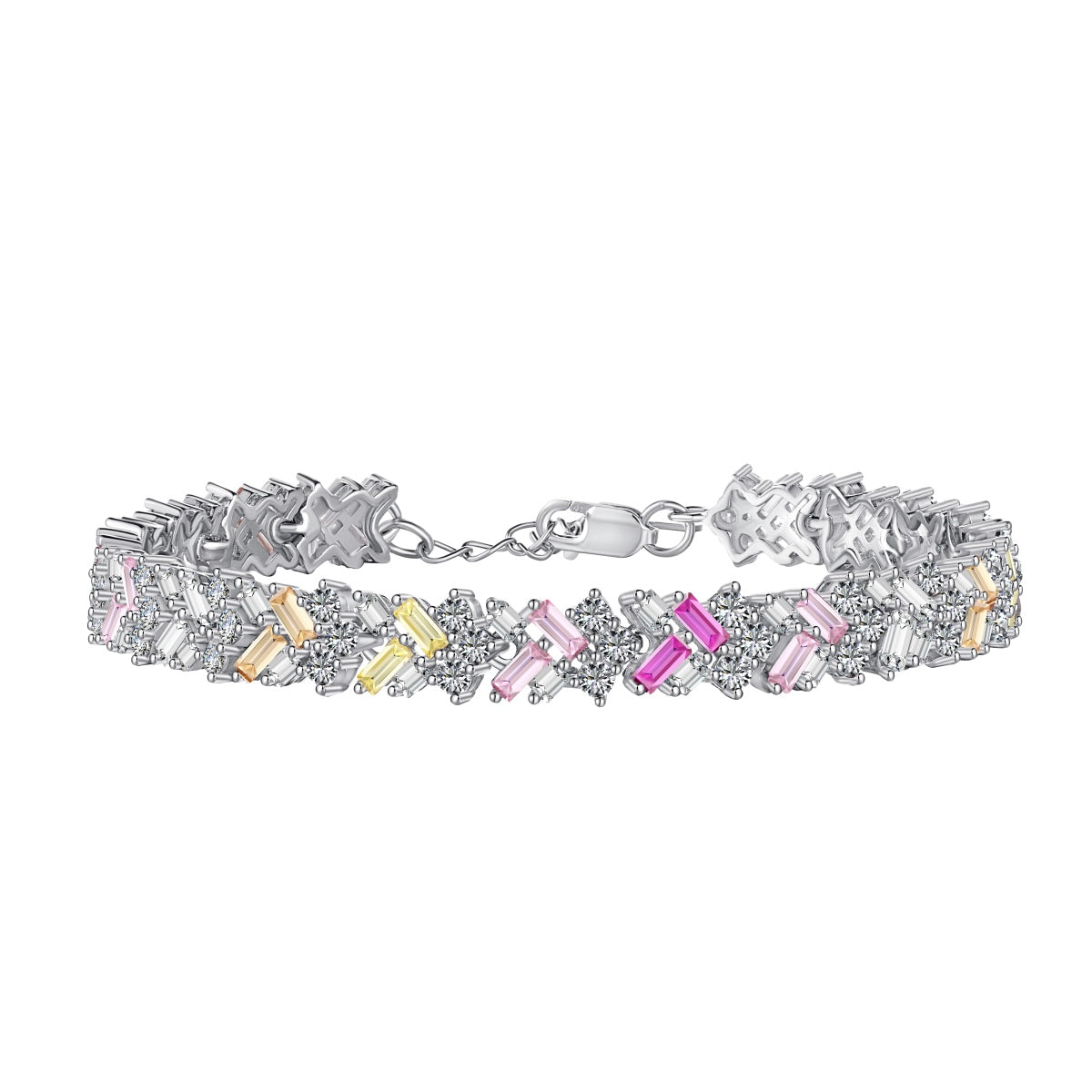 [Max Jewelry ]Dazzling Unique Multi Shape Daily Bracelet