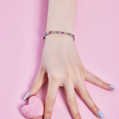 [Max Jewelry ]Ornate Sparkling Multi Cut Party Bracelet