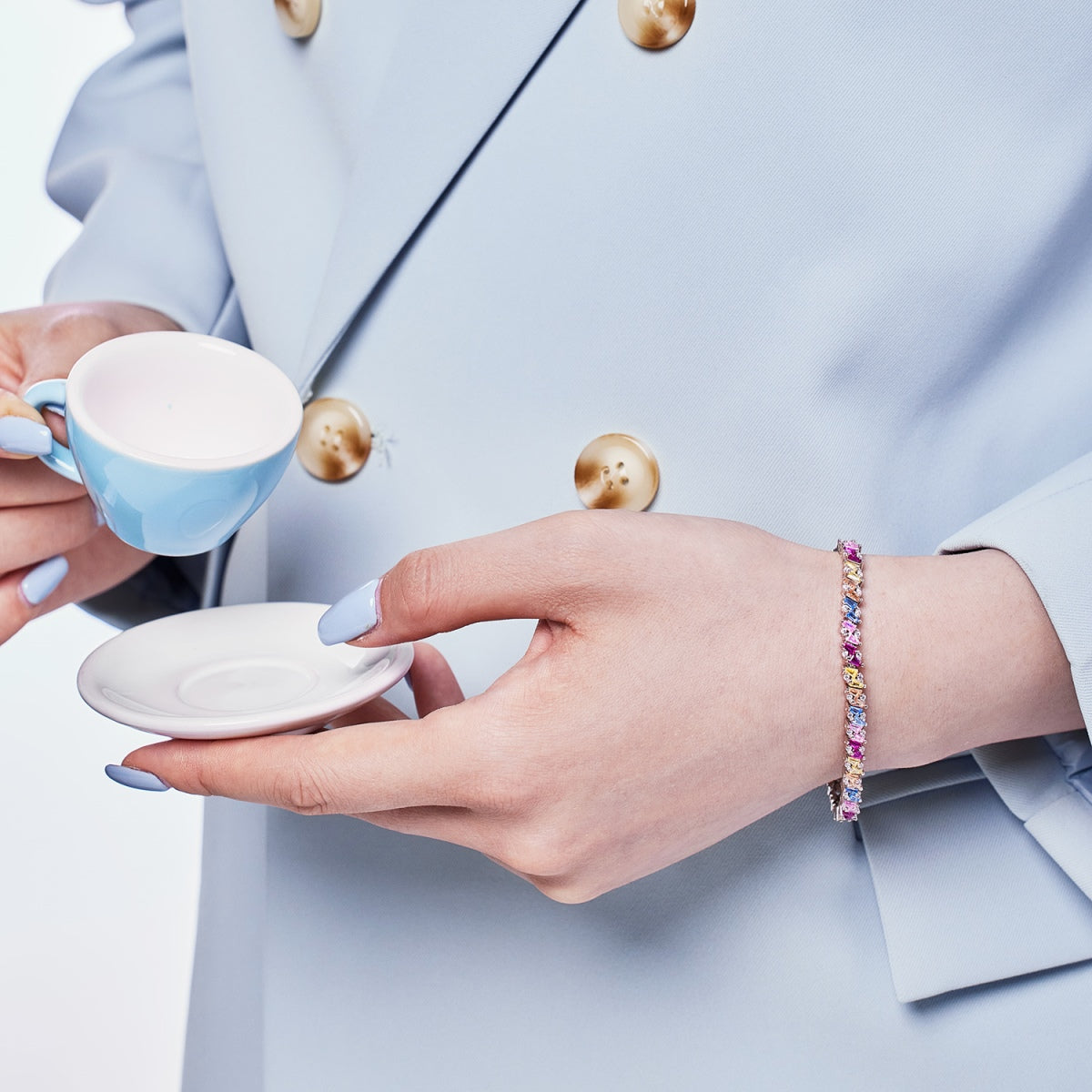 [Max Jewelry ]Ornate Sparkling Multi Cut Party Bracelet