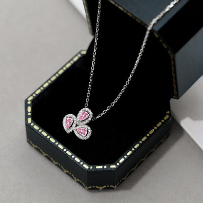 [Max Jewelry ]Elegant Flower Shape Pear Cut Necklace