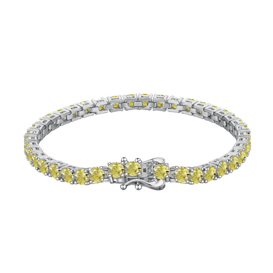 [Max Jewelry ]Ornate Dazzling Round Cut Tennis Bracelet