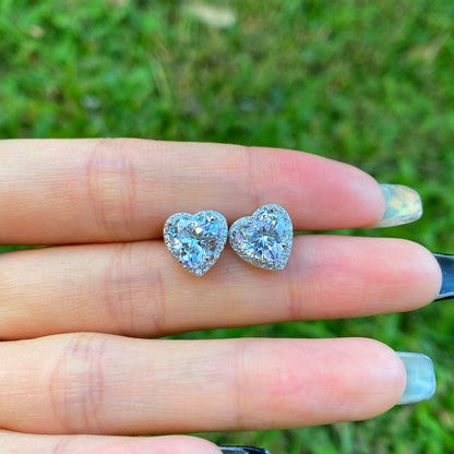 [Max Jewelry ]Sparkling Heart Shape Lover Earrings