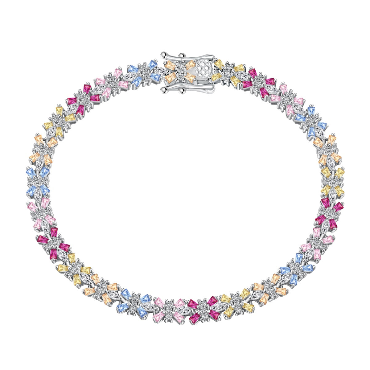 [Max Jewelry ]Radiant Colorful Emerald Cut Party Bracelet