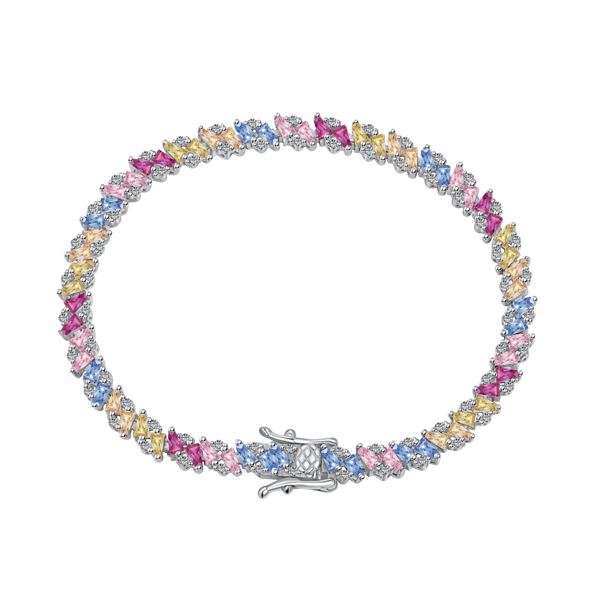 [Max Jewelry ]Ornate Sparkling Multi Cut Party Bracelet