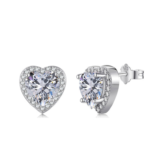 [Max Jewelry ]Sparkling Heart Shape Lover Earrings