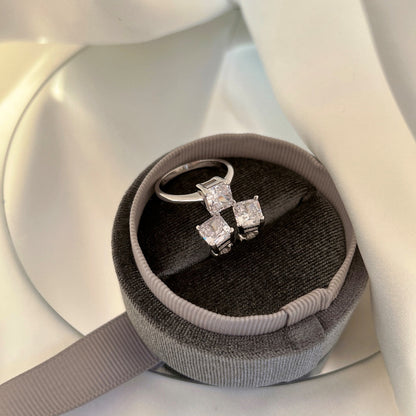 [Max Jewelry ]1.0 Carat Radiant Princess Cut Wedding Earrings