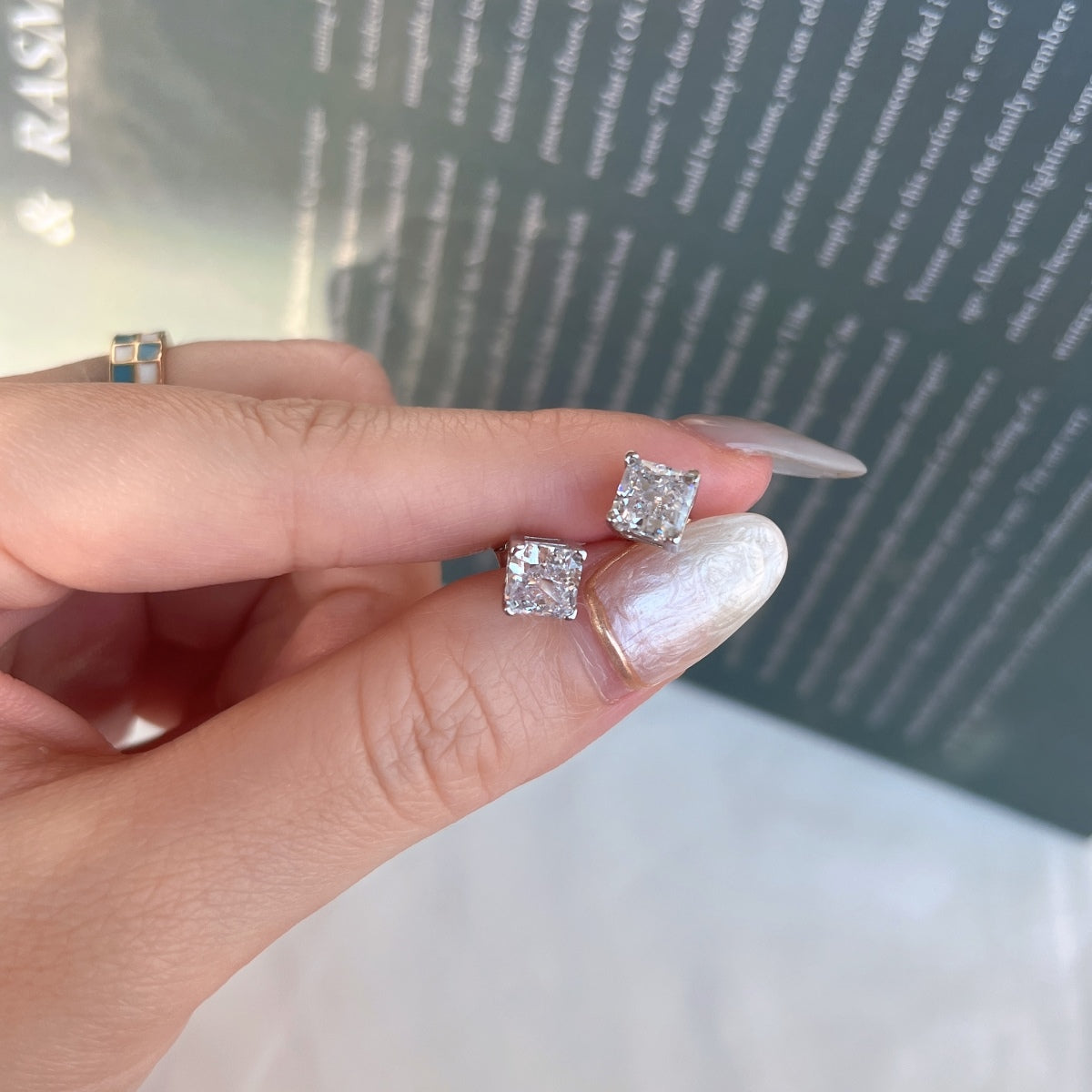 [Max Jewelry ]1.0 Carat Radiant Princess Cut Wedding Earrings