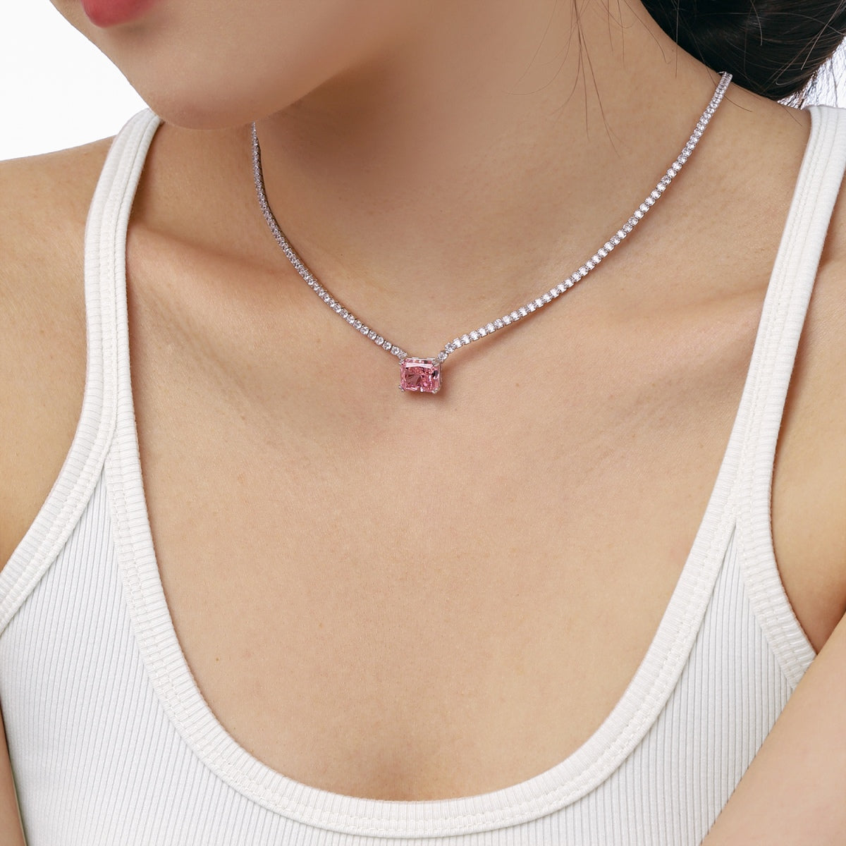 [Max Jewelry ]4.0 Carat Elegant Radiant Cut Necklace