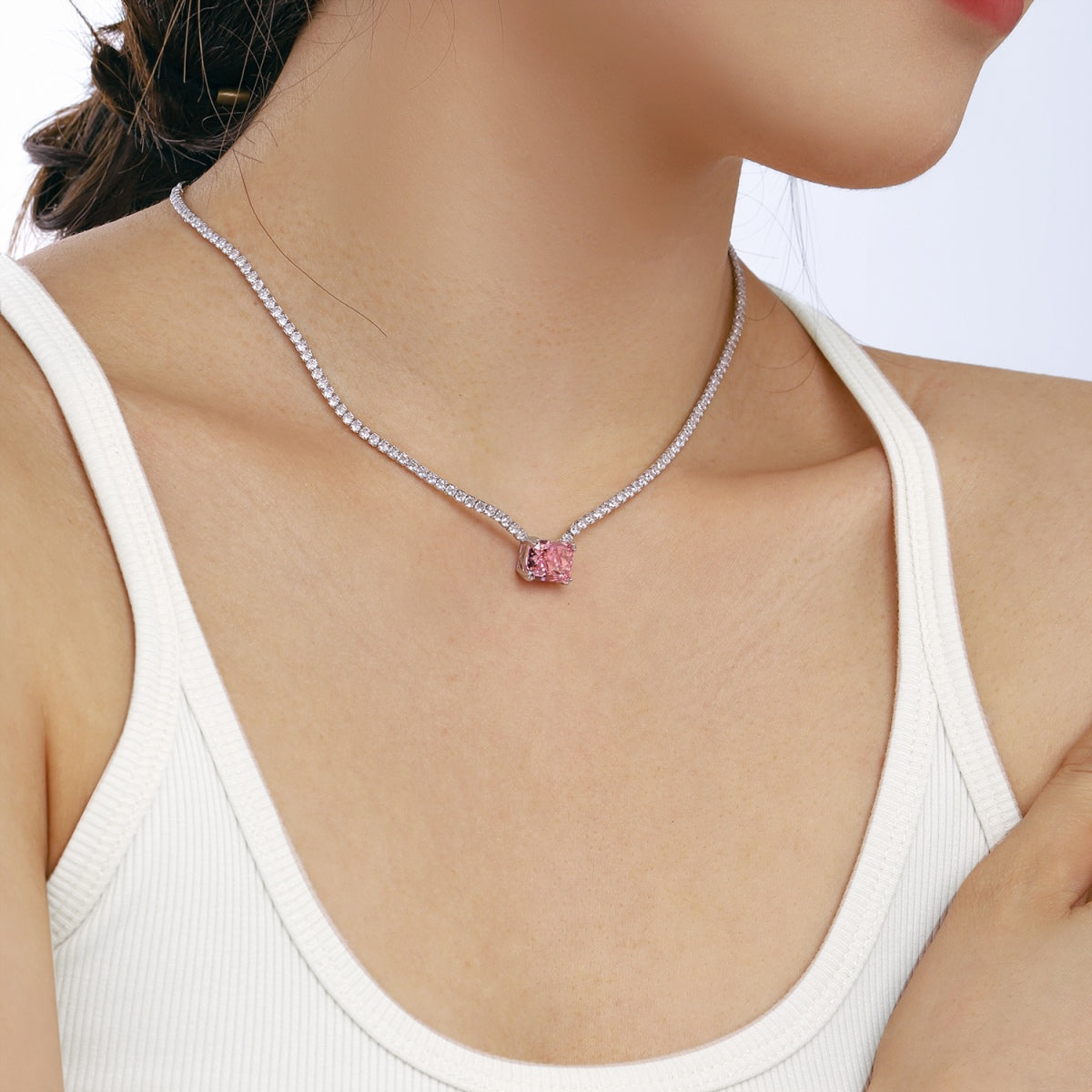 [Max Jewelry ]4.0 Carat Elegant Radiant Cut Necklace