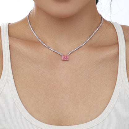 [Max Jewelry ]4.0 Carat Elegant Radiant Cut Necklace