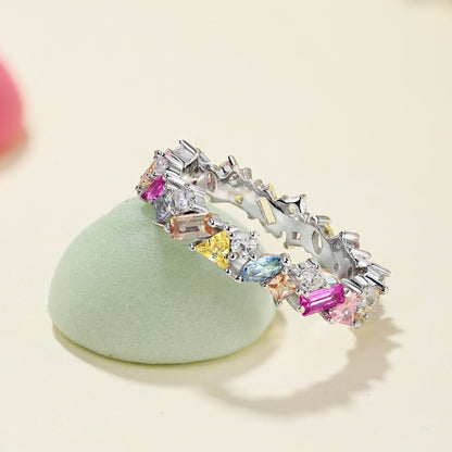 [Max Jewelry ]Dazzling Polychromatic Multi cut Daily Ring