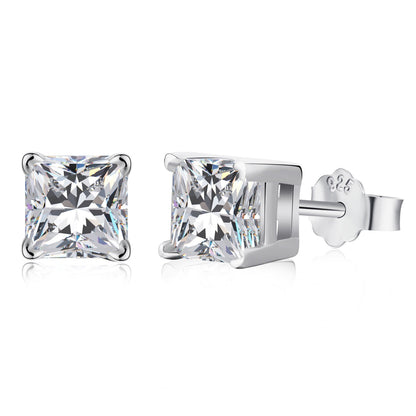 [Max Jewelry ]1.0 Carat Radiant Princess Cut Wedding Earrings