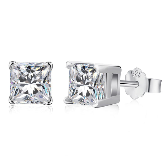 [Max Jewelry ]1.0 Carat Radiant Princess Cut Wedding Earrings