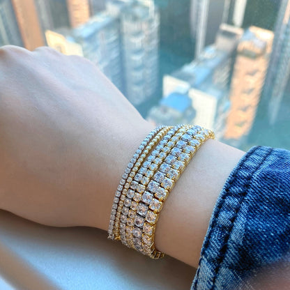 [Max Jewelry ]Radiant Shinning Princess Cut Tennis Bracelet