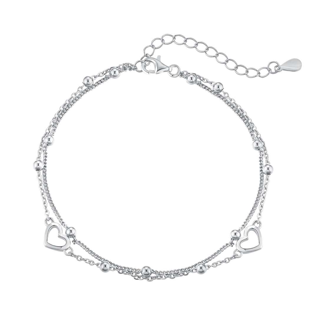 [Max Jewelry ]Dainty Double Layer Love Heart Bracelet
