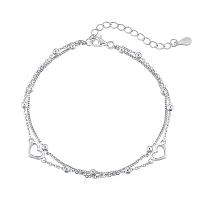 [Max Jewelry ]Dainty Double Layer Love Heart Bracelet