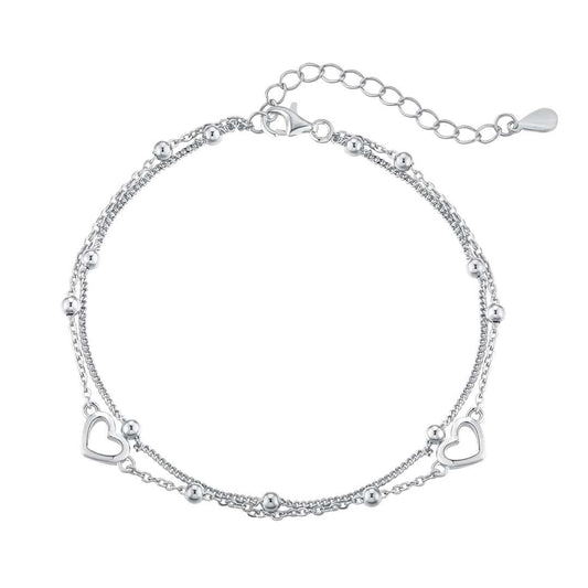[Max Jewelry ]Dainty Double Layer Love Heart Bracelet