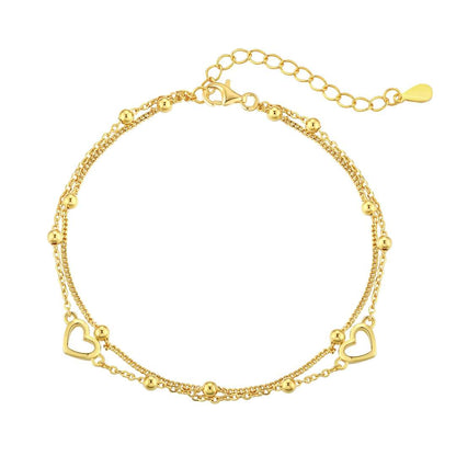[Max Jewelry ]Dainty Double Layer Love Heart Bracelet