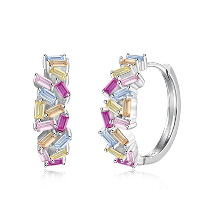 [Max Jewelry ]Dazzling Colorful Emerald Cut Daily Earrings