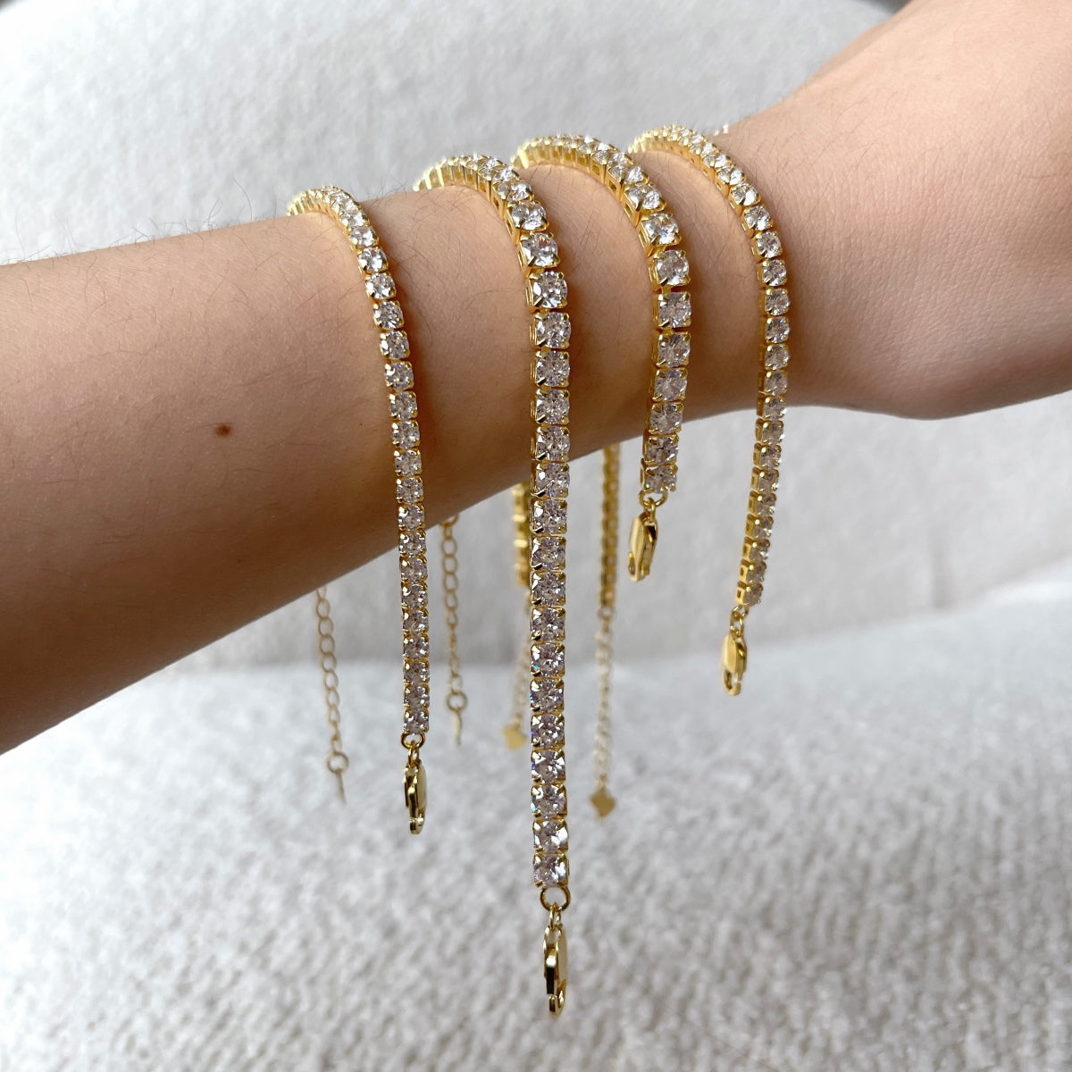 [Max Jewelry ]Sparkling Radiant Princess Cut Tennis Bracelet