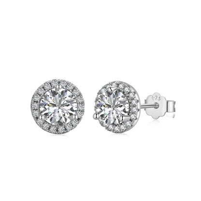 [Max Jewelry ]Classic Princess Round Shape Earrings