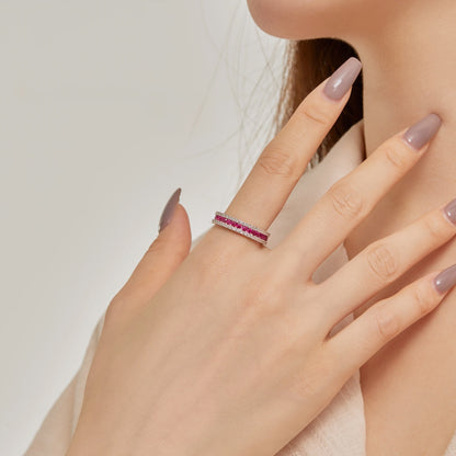 [Max Jewelry ]Delicate Colorful Round Cut Daily Ring
