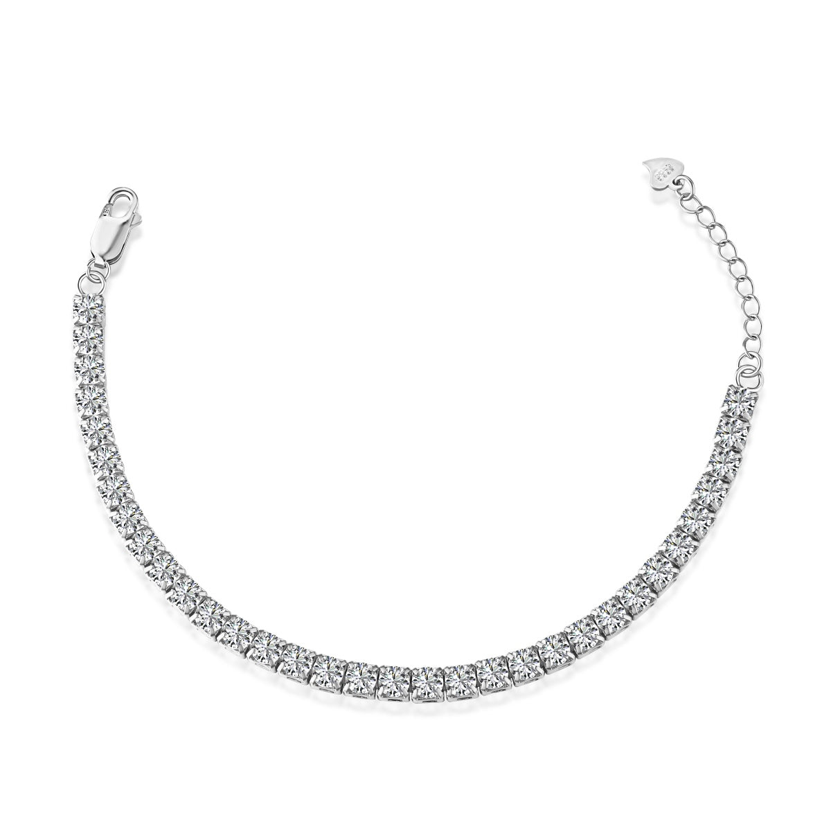[Max Jewelry ]Sparkling Radiant Princess Cut Tennis Bracelet
