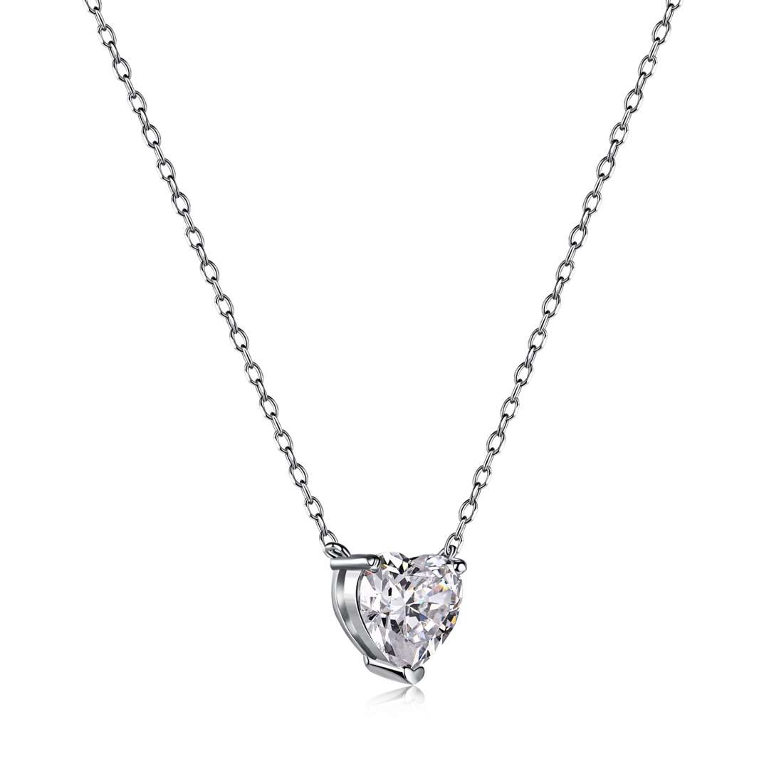 [Max Jewelry ]Heart Shape Main Stone Pendant Collarbone Necklace