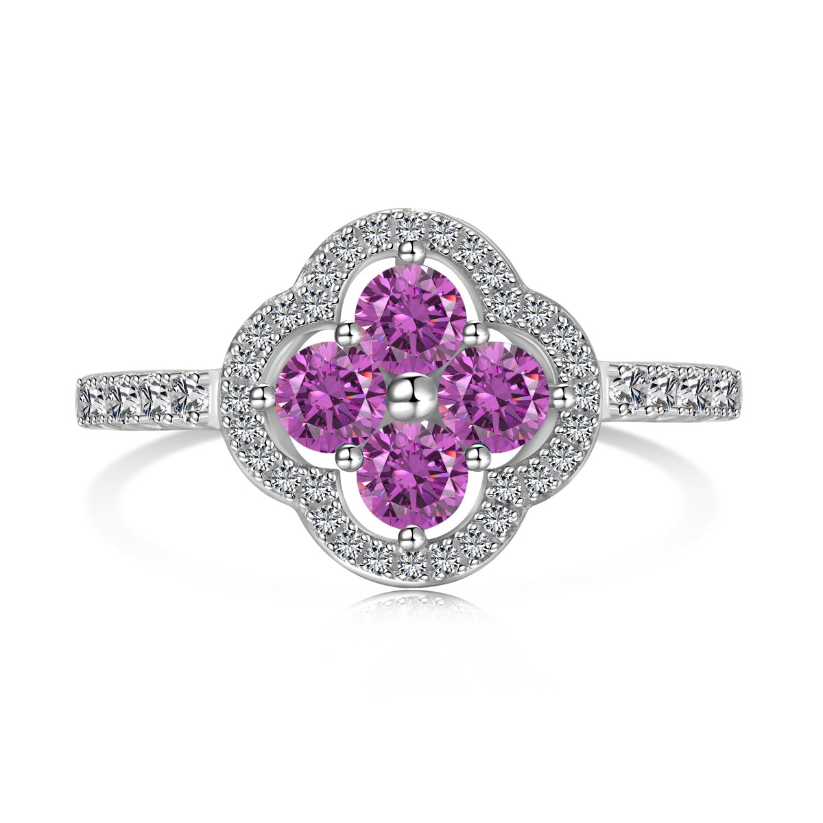 [Max Jewelry ]Four Leaf Clover Flower Design Ring