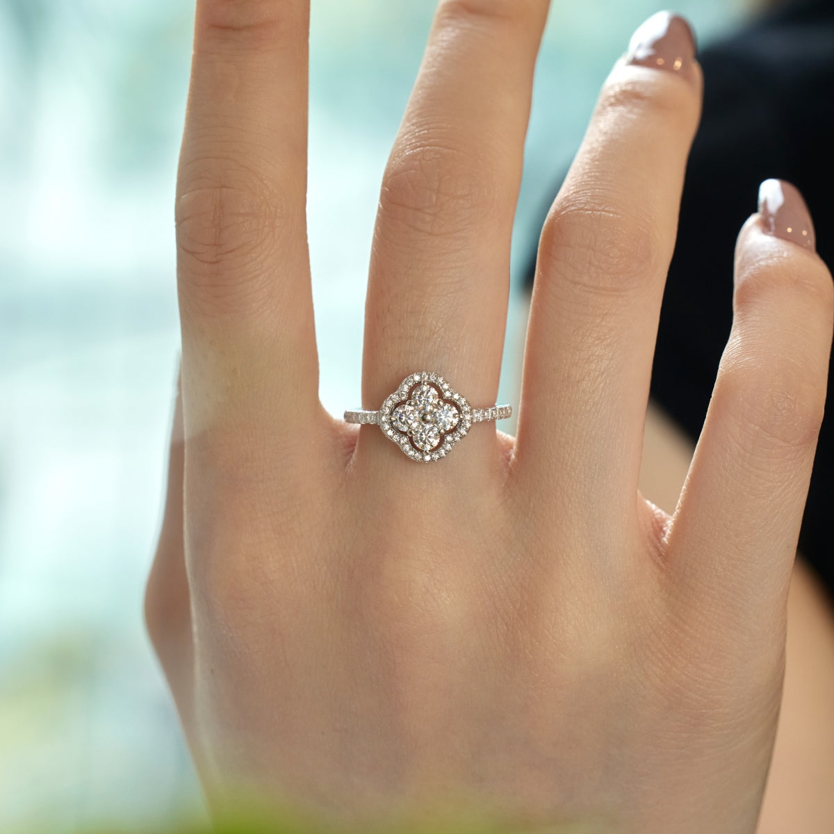 [Max Jewelry ]Four Leaf Clover Flower Design Ring