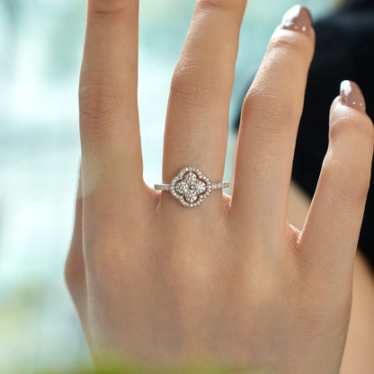[Max Jewelry ]Four Leaf Clover Flower Design Ring