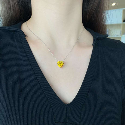 [Max Jewelry ]6.0 carat Radiant Heart Shape Necklace