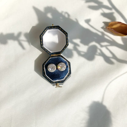 [Max Jewelry ]Classic Princess Round Shape Earrings