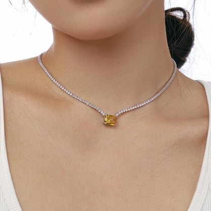 [Max Jewelry ]4.0 Carat Elegant Radiant Cut Necklace