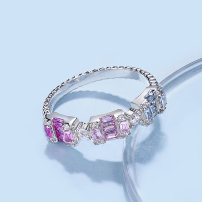 [Max Jewelry ]Unique Colorful Emerald Cut Party Ring